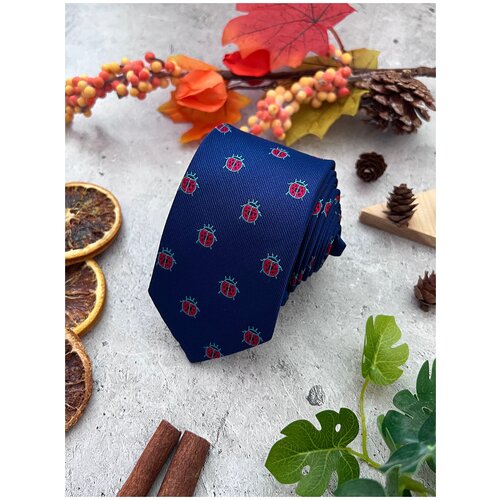 Галстук 2beMan, синий мужской галстук из бамбукового волокна 6 см