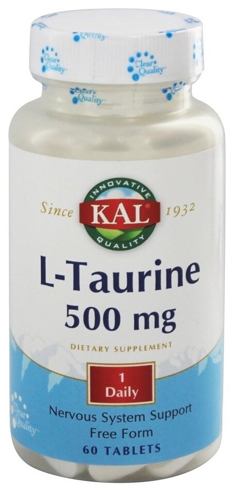 KAL L-Taurine (L-Таурин) 500 мг 60 таблеток