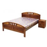 Кровать с матрасом и прикроватной тумбочкой из массива дерева Афродита-2, спальное место (ШхД): 120х200 - изображение