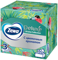 Салфетки бумажные в коробке Zewa Deluxe Арома Коллекция, 3 слоя, 60 шт.