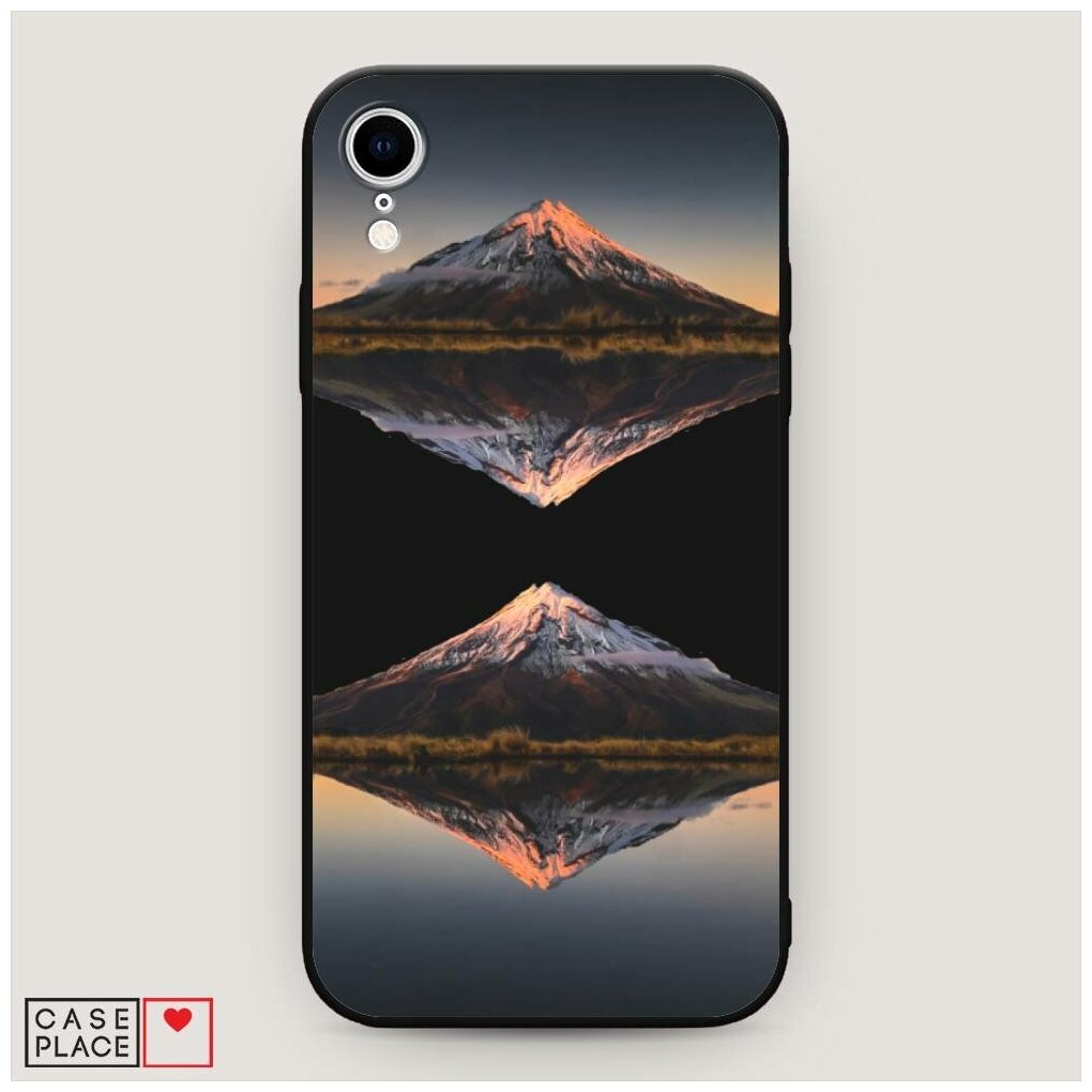 Матовый силиконовый чехол "Отражение горы" на Apple iPhone XR (10R) / Айфон Икс Р
