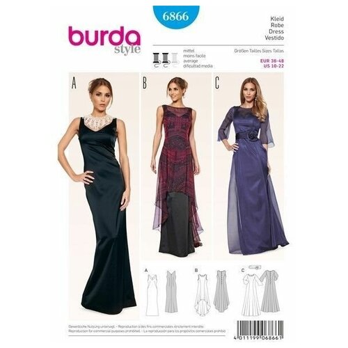 фото Выкройка burda 6866 - вечернее платье