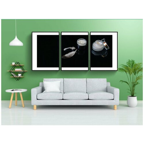 фото Набор модулных постеров для интерьера "косметика, крем для лица, кремы" 60x90 см. в тубусе, без рамки lotsprints