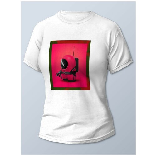 фото Футболка женская белая сериалы игра в кальмара (игра в кальмара, squid game) - 21746 brut-shop