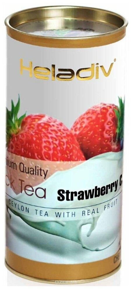 Чай черный листовой Heladiv Strawberry Cream Туба IT 100гр