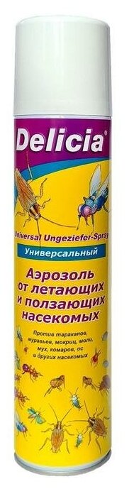 Аэрозоль профессиональный универсальный DELICIA от летающих и ползающих насекомых, 400 мл 7038652