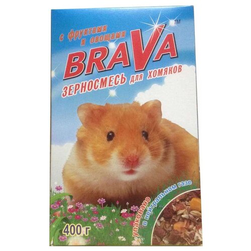 Зерносмесь для хомяков Brava с фруктами и овощами , 400 г корм для хомяков brava зерносмесь с фруктами и овощами 400 г