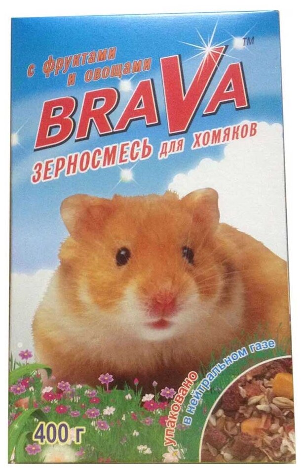 Корм для хомяков brava фрукты с овощами 400г