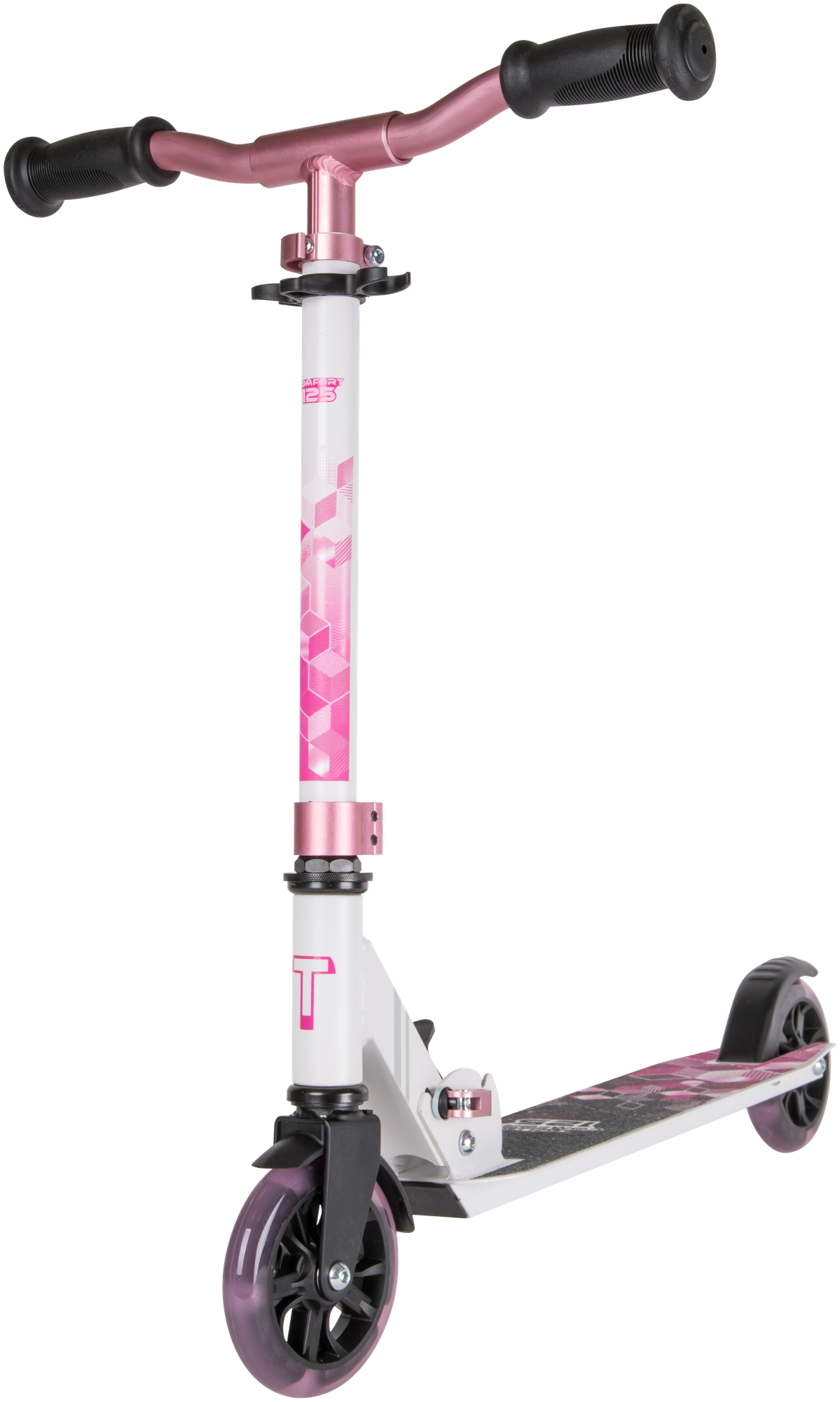 Детский самокат Tech Team Comfort 125R - 2022 White/Pink