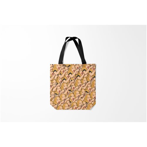 фото Сумка-шоппер / 40х40 см / мемы / many women yelling at cat meme burnettie