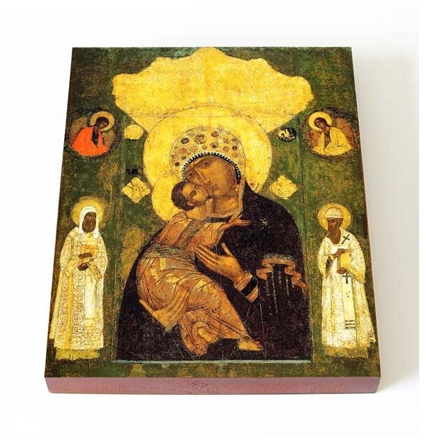 Волоколамская икона Божией Матери, печать на доске 13*16,5 см