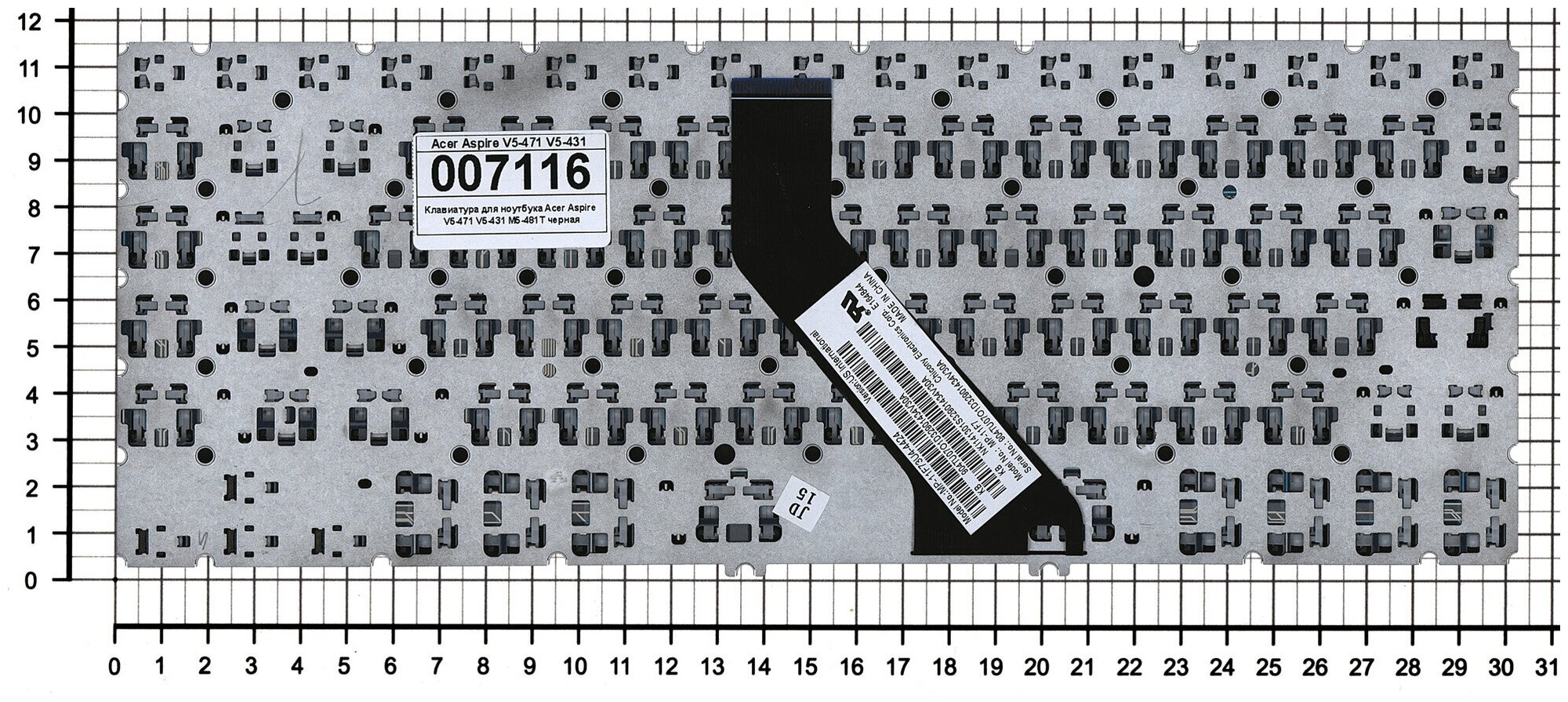 Клавиатура для ноутбука Acer MP-11F73US-4422 черная без рамки