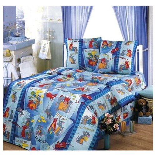 фото Постельное белье рататуй яселька голубой артпостель