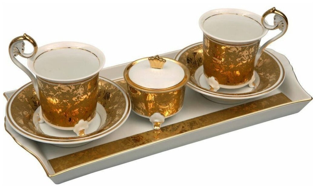 Подарочный набор чайный Тет-а-тет, Ампир золотой орнамент