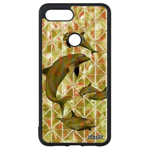 фото Красивый чехол на // xiaomi mi 8 lite // "дельфины" киты стиль, utaupia, розовый