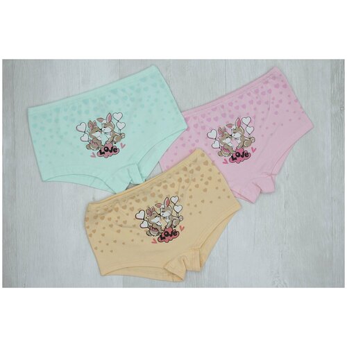 фото Трусы baykar, размер 86-92, бежевый, бирюзовый