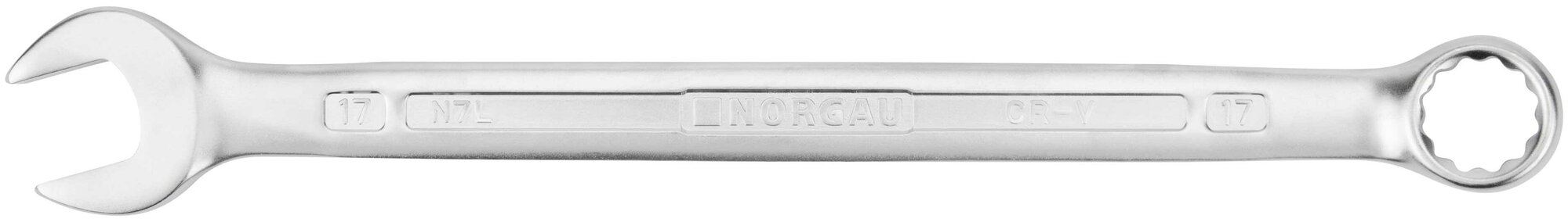 Гаечный ключ NORGAU Industrial HРM комбинированный удлиненный с рожковым и 12-гранным накидным профилем, 16 мм