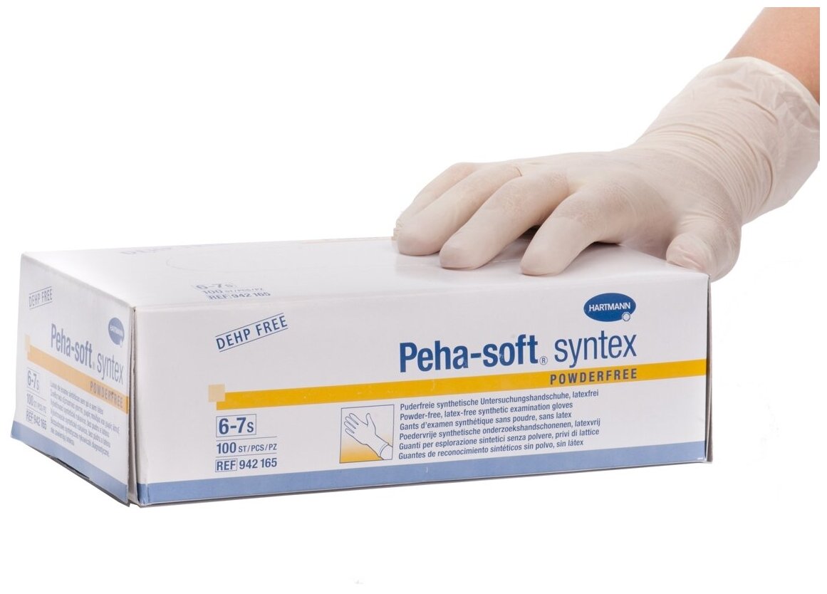 Hartmann Peha-soft syntex Перчатки диагностические Пеха-софт синтекс без пудры нестерильные 100 шт. (S 942165)