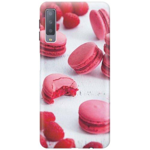 фото Gosso ультратонкий силиконовый чехол-накладка для samsung galaxy a7 (2018) с принтом "малиновые макаруны"