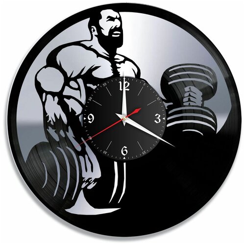 фото Настенные часы redlaser фитнес-клуб, серебро, из винила №1 vc-10600-2