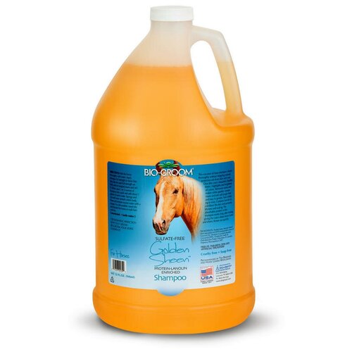 фото Golden sheen шампунь для лошадей, обогащенный протеином и ланолином 3,8 л (gallon) bio-groom
