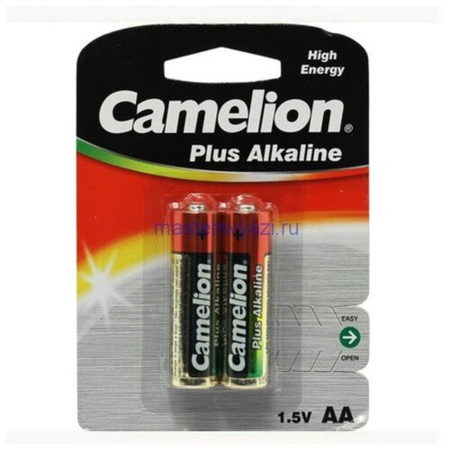 Батарейка Camelion Plus Alkaline AA LR6-BP2 1.5V 2шт. батарейка aa lr6 enr max plus alk bp2 2шт бл цена за блистер energizer арт e301323102