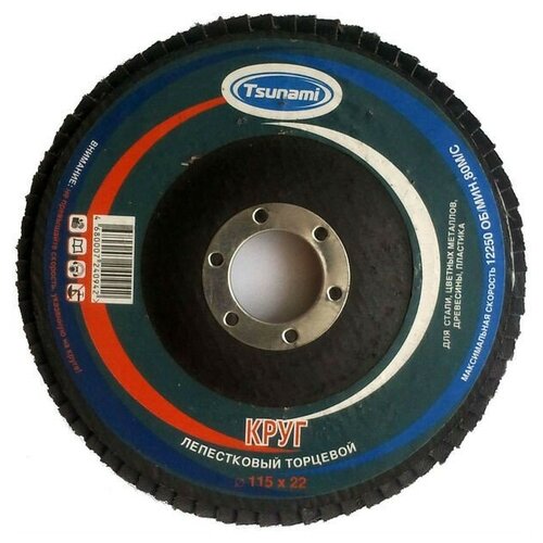 Круг 125х22мм Р80 лепестковый TSUNAMI