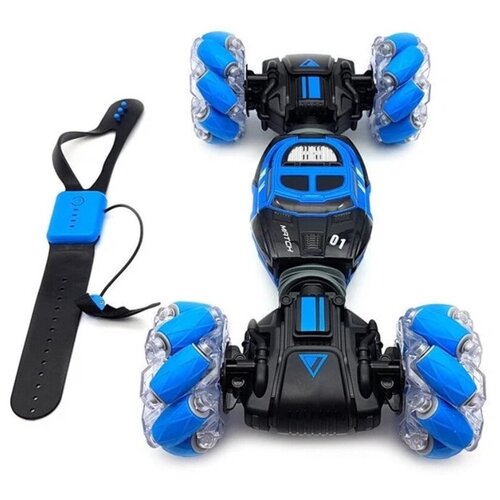 Машинка-перевертыш на радиоуправлении Skidding Stunt Car, синяя