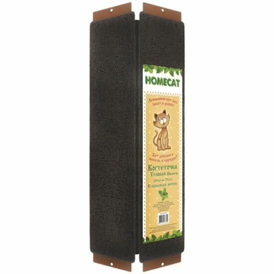 Homecat Когтеточка с кошачьей мятой, угловая, венге, 70х29 см