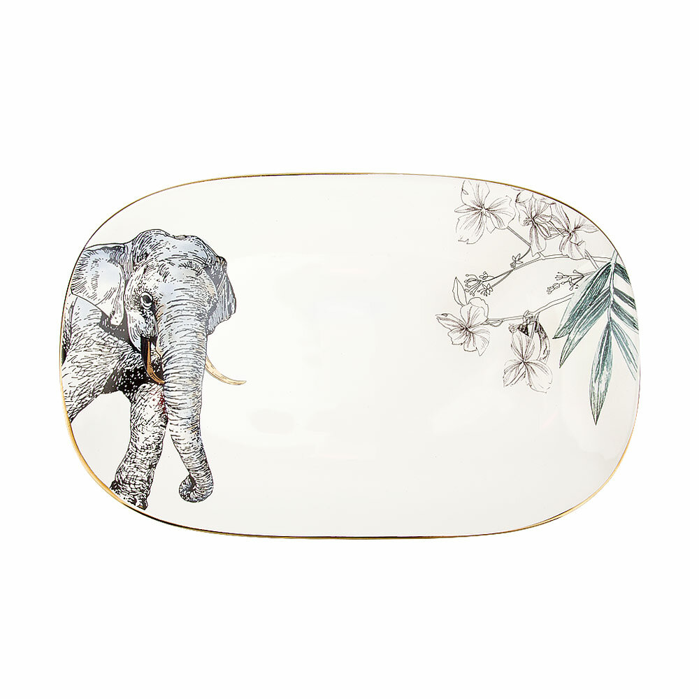 фото Блюдо сервировочное "Черный мрамор" 32*19,5*2 см