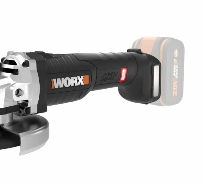 Угловая шлифмашина бесщёточная аккумуляторная WORX WX813.9, 115мм, 20В, без АКБ и ЗУ - фотография № 12