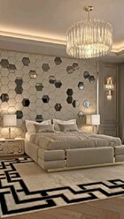 Стеновые интерьерные панели DanilovDecor 0.65 кв. м 38 шт. Декоративная шестиугольная плитка соты для гостиной, кухни, офиса, салона красоты и кафе.