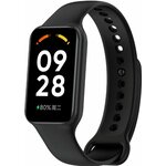 Силиконовый ремешок для фитнес-трекера Xiaomi Redmi Smart Band 2 / Спортивный сменный браслет на умные смарт часы Сяоми Редми Смарт Бэнд 2 / Черный - изображение