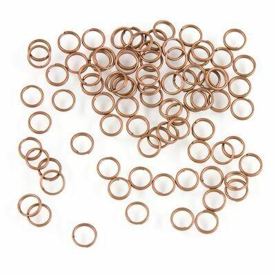 Соединительные колечки двойные, размер 6мм, Цвет: медь, 100шт.