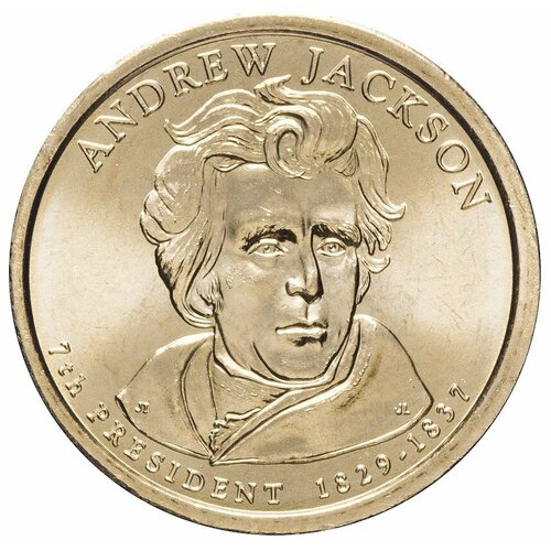 (07p) Монета США 2008 год 1 доллар Эндрю Джексон 2008 год Латунь UNC 06d монета сша 2008 год 1 доллар джон куинси адамс 2008 год латунь unc