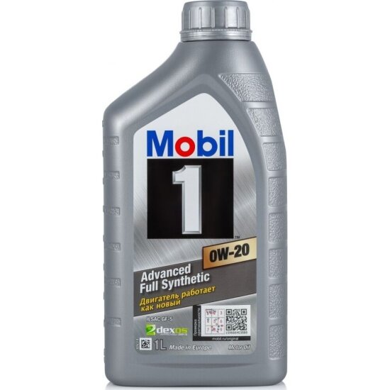 Моторное масло Mobil 1 0W-20 синтетическое 1 л