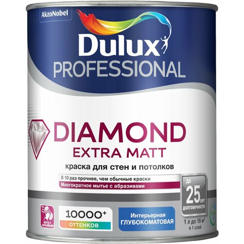 Краска интерьерная DULUX DIAMOND EM 1 л лак dulux diamond glaze акрил уретановый прозрачный полуматовая 1 л
