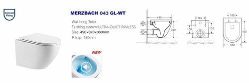 Унитаз с инсталляцией WELTWASSER и кнопкой смыва (MARBERG 507 + MERZBACH 043 GL-WT + MAR 507 SE MT-BL)