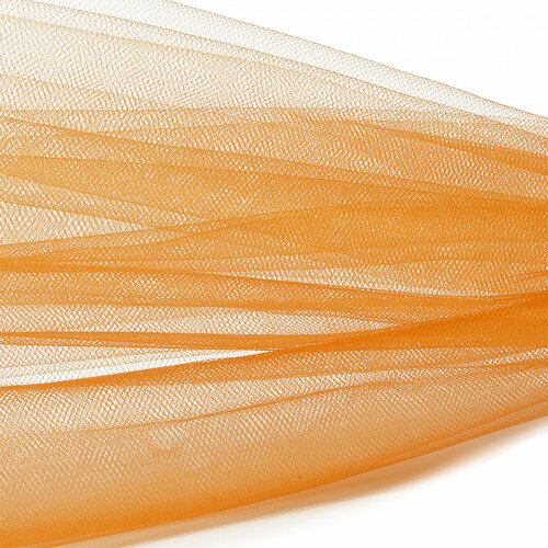 Фатин Кристалл средней жесткости блестящий арт. K. TRM шир.300см, 100% полиэстер цв. 59 К уп.50м - оранжевый неон