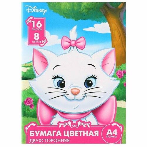 Бумага цветная А4 16 листов 8 цветов немелованная двусторонняя на скрепке 48 гм Коты Аристократы 304₽