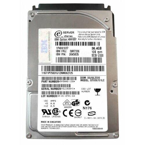 Жесткий диск IBM 40K1037 364Gb 10000 U320SCSI 25 HDD 1131500₽