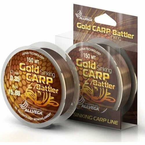 Леска Allvega Gold Carp Battler 300м 0,35мм, 15,8кг коричневая, тонущая