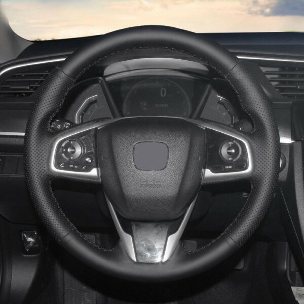 Оплетка на руль из «Premium» экокожи Honda Clarity 2016-2018 г. в. (черная) #20705 G-balance - фото №3