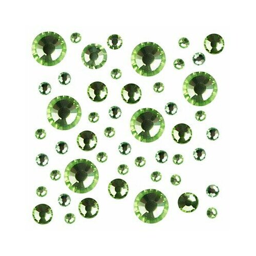 Стразы цветные микс размеров в баночке Peridot, IRISK, Д015-13-10