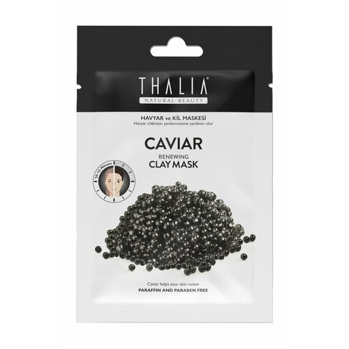 THALIA NATURAL BEAUTY Caviar & Clay Face Mask Маска глиняная для лица с экстрактом икры восстанавливающая, 15 мл маска глиняная для лица thalia natural beauty caviar renewing 15 мл