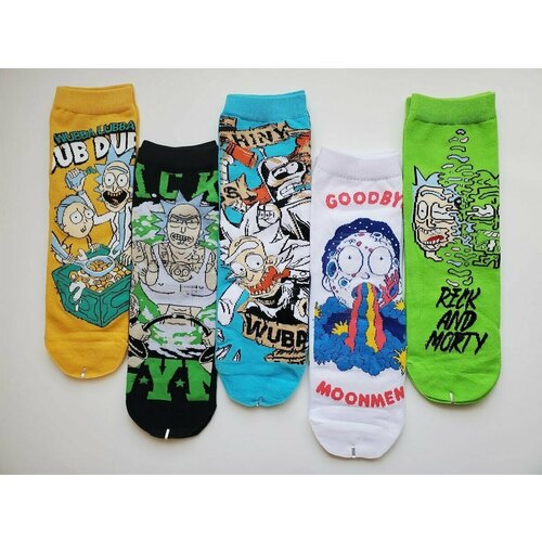 фото Носки turkan, 5 пар, размер 36-41, оранжевый, белый, зеленый, синий, черный