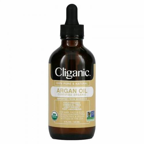 Cliganic, 100% чистое и натуральное аргановое масло, 120 мл (4 жидк. унции)