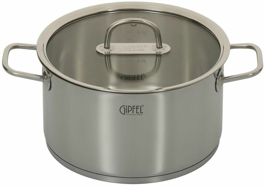 фото Кастрюля GIPFEL Capella 2699, 6.1л, с крышкой, стальной