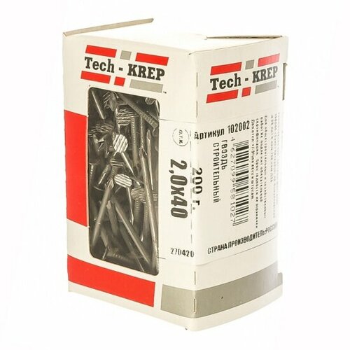 Гвоздь строительный Tech-krep 2.0х40. 200 г (примерно 211 шт.) - коробка с ок