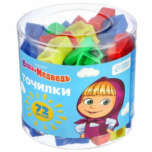 Точилка пластиковая Классическая микс Маша и Медведь72 шт 582₽